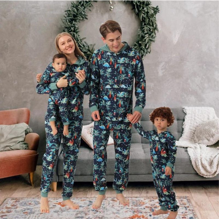 Dinosaur Print Christmas Family Matching Pajamas