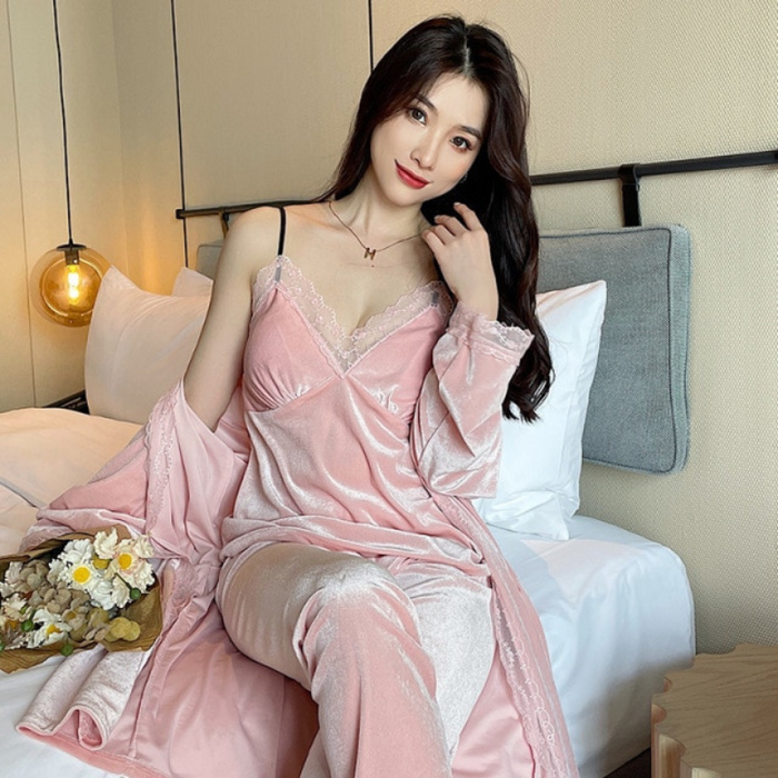 The Solid Strapped Pajama Set Breathable Pajamas Women
