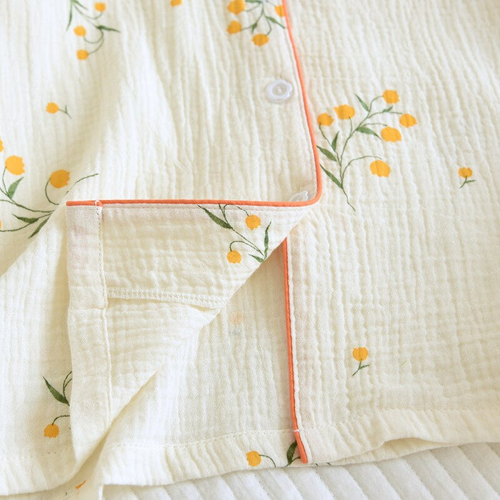 Women's Short Sleeve Cotton Crepe 2 Piece Pajama Set