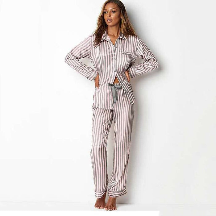 Women Stripes Sleepwear Pajamas Loungewear