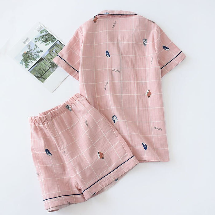 Summer Short Sleeved Pajama Suit