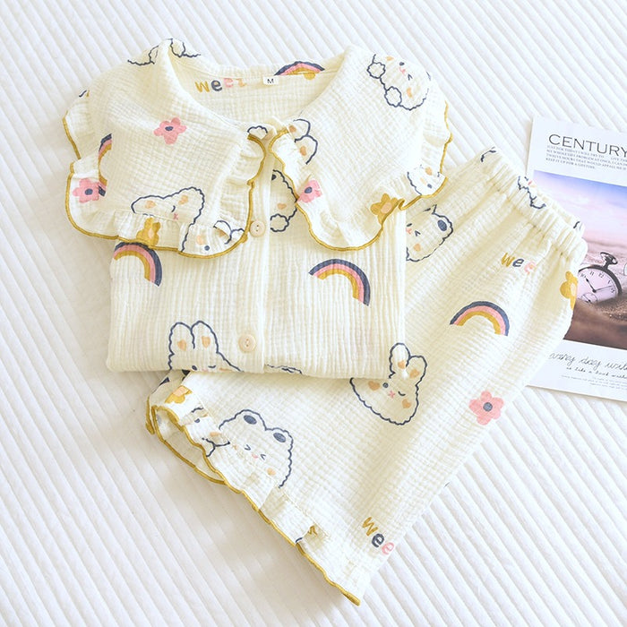 Women's Rabbit Print 2 Piece Pajamas Set