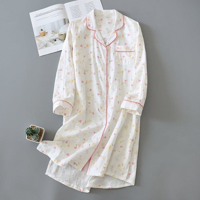 The White Striped Pattern Solid Best Ladies Pajamas