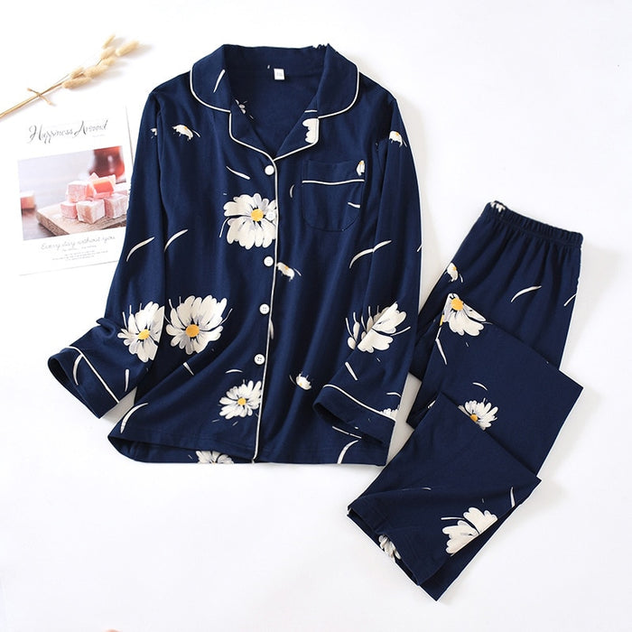 The Blue Floral Print Pajama Set Original Pajamas