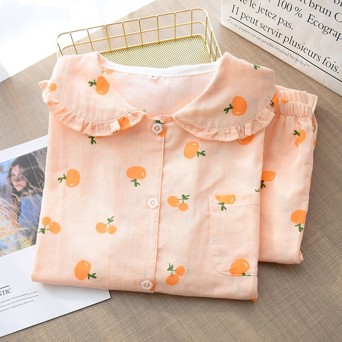 The Doll Collar Orange Pajama Set Original Pajamas