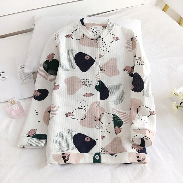 The Knitted Printed Pajama Tops Original Pajamas