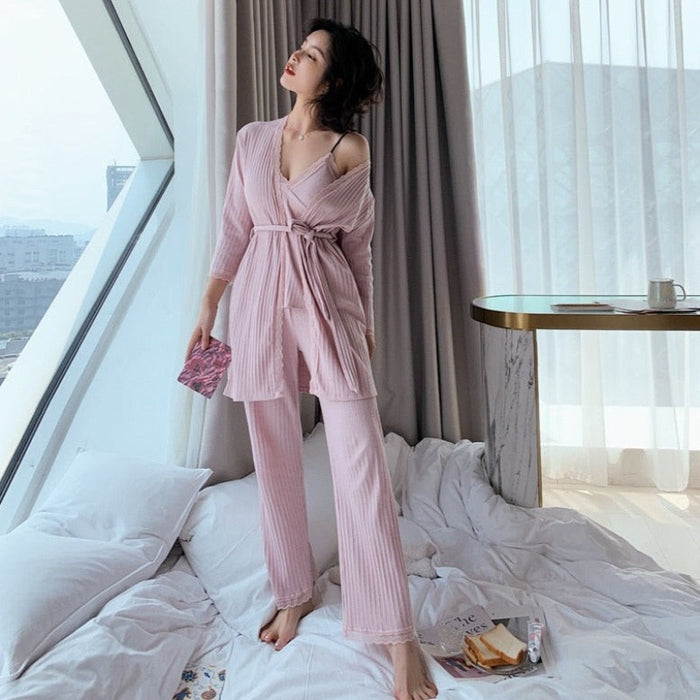 The Lace Robe Original Pajamas 3 Piece Pajama Set Best Sleepwear