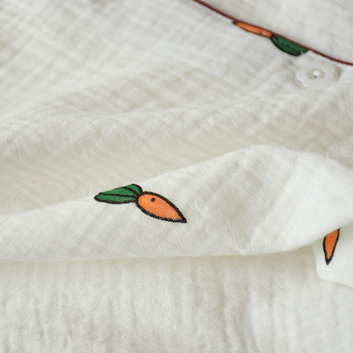 Carrot Print 2 Piece Sleepwear Shorts Set