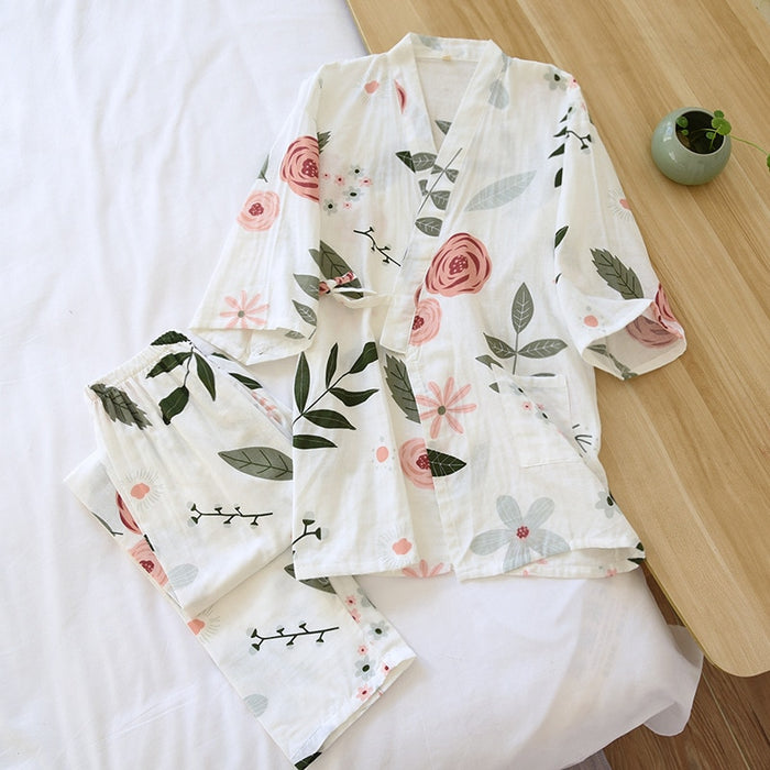 The White Rose Floral 2 Piece Sleepwear Set