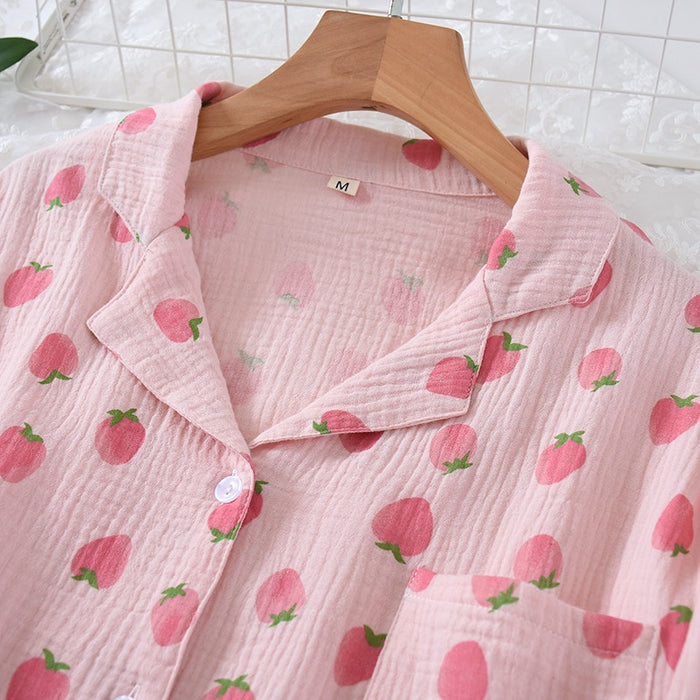The Strawberry Print Pajama Set Original Pajamas