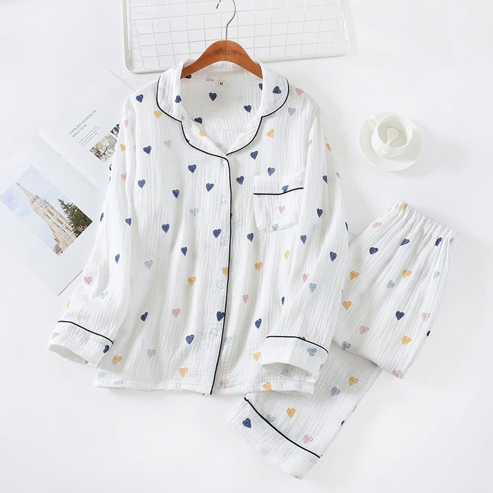 The Little Heart Print Pajama Set Original Pajamas