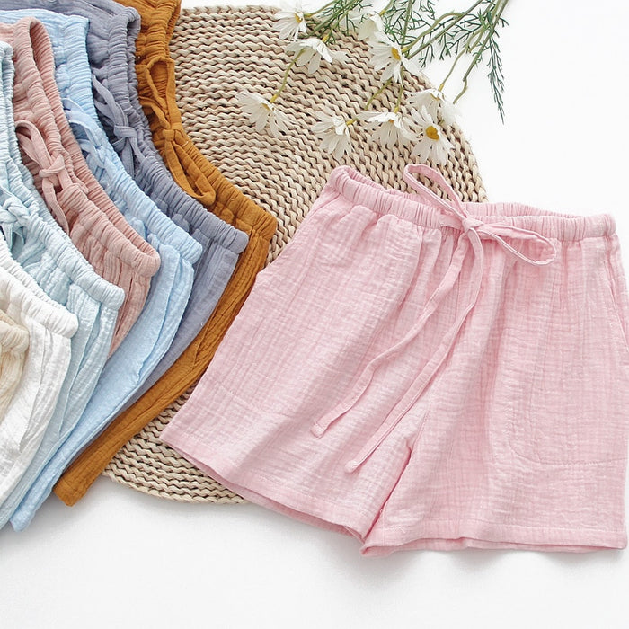 The Cute Solid Cotton Drawstring Pajama Shorts Original Pajamas