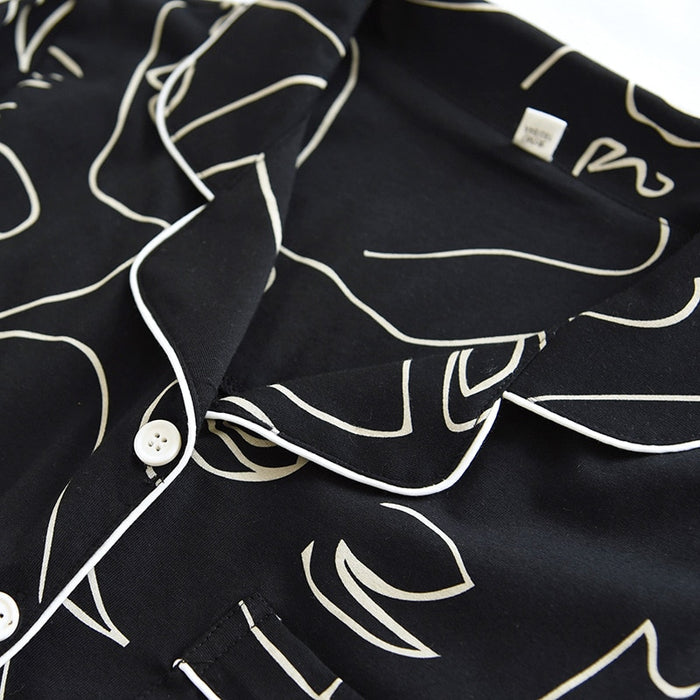 The Black Abstract Pajama Set Original Pajamas