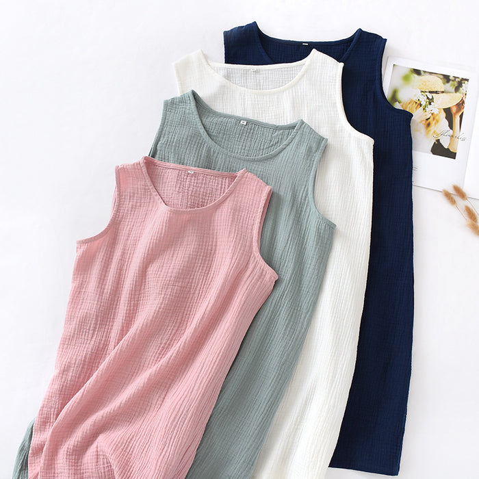 The Round Neck Breathable Cotton Nightdress Cute Sleepwear
