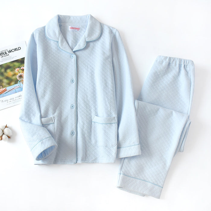 The Solid Cotton Knitted Pajama Set Original Pajamas