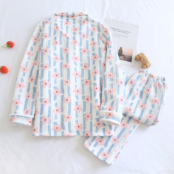 The Cute Blue Stripes Pajama Set Original Pajamas