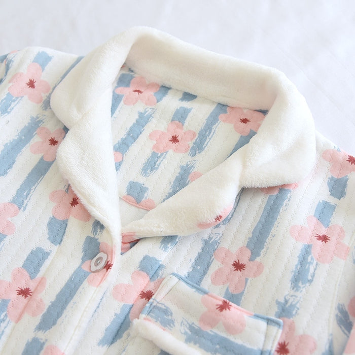 The Cute Blue Stripes Pajama Set Original Pajamas