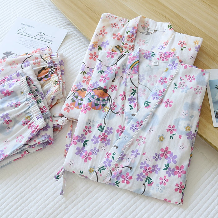 The Floral White Kimono Original Pajamas