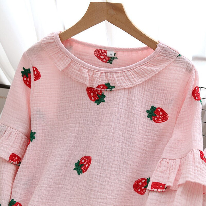 The Fruits Embroidery Pajama Set Original Pajamas