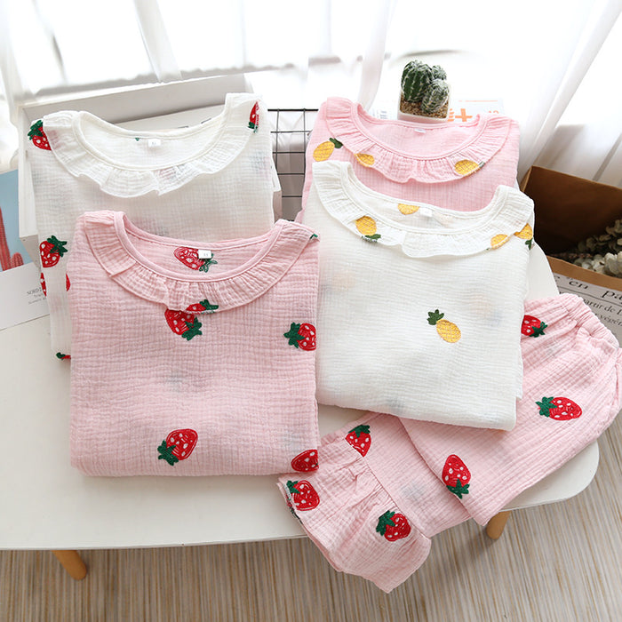 The Fruits Embroidery Pajama Set Original Pajamas