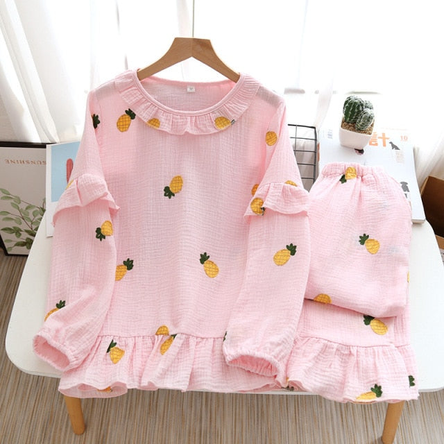 The Fruits Embroidery Pajama Set Original Pajamas