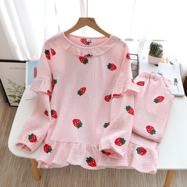 The Fruits Embroidery Pajama Set Original Pajamas