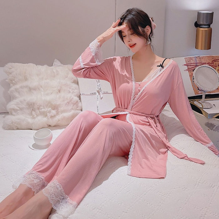 The Soft Bathrobe 3 Piece Pyjama Set Womens