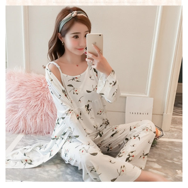 The Floral Printed Sleepwear Original Pajamas