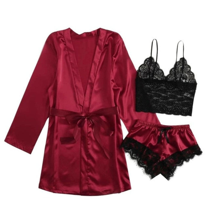 The Silk Lace Lightweight Shorts Pajama Set For Ladies