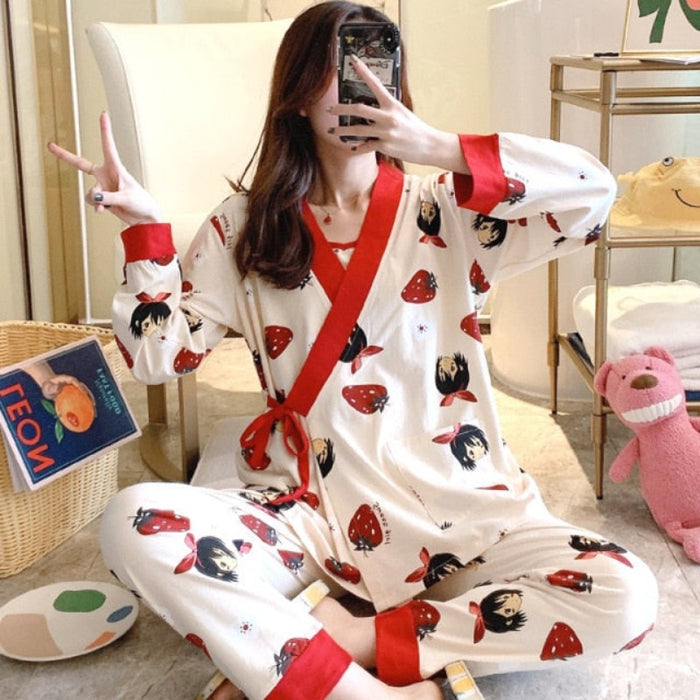 The Cute Cartoon Pregnancy Pajama Best Cotton Pajama Sets