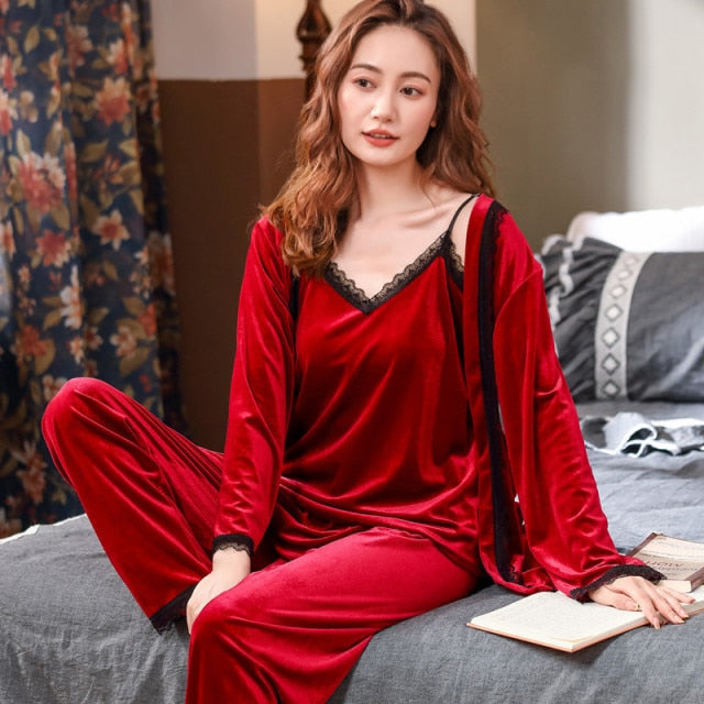 The Lace Strap Comfy Pajama Set Nightwear