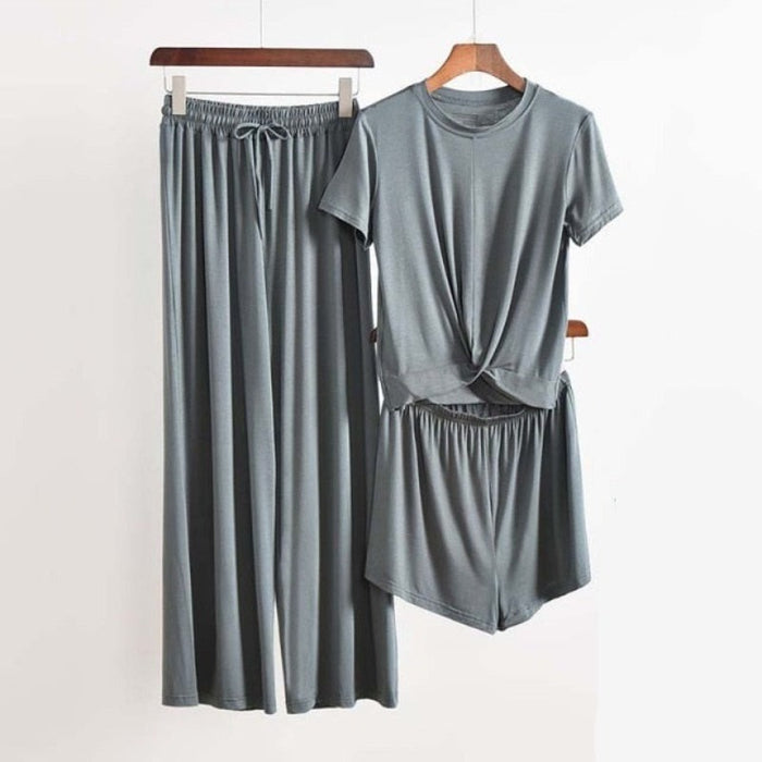 3 Piece Set Home Suit for Women Modal Fabric Loungewear