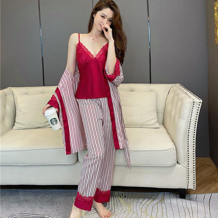 Satin Sleep Suit Lace Nightwear For Women