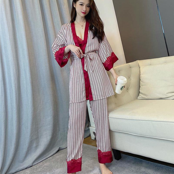 Satin Sleep Suit Lace Nightwear For Women