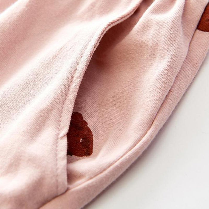 Strawberry Print 3 Piece Sleepwear Cotton Pajamas Set Women