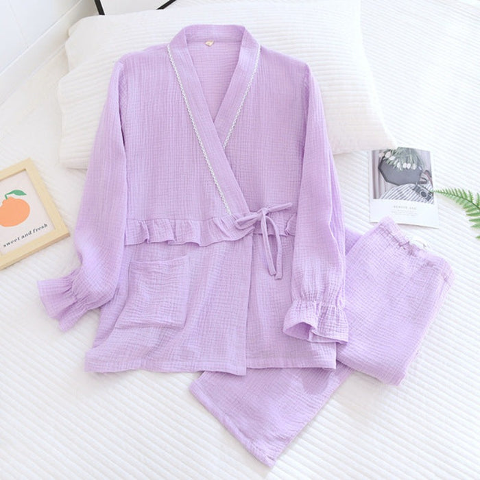 Japanese Cotton Pajamas Long-Sleeved