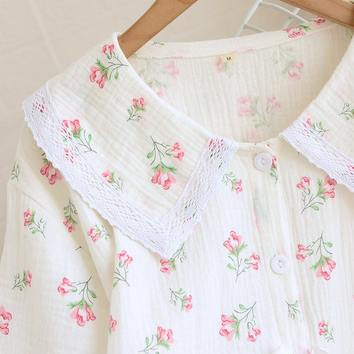 Women's Floral Shorts Sleeves 2-Piece Pajama set