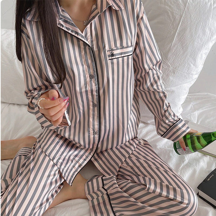 Women Stripes Sleepwear Pajamas Loungewear